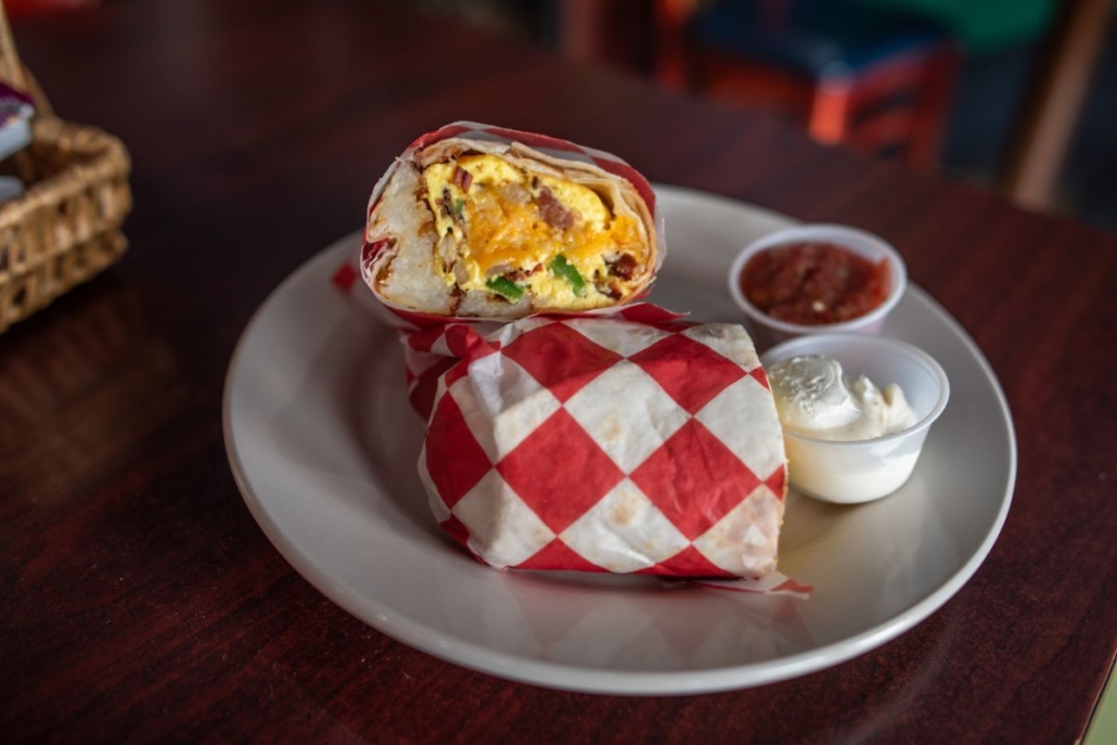 mexican burrito at Rocky Bay Cafe