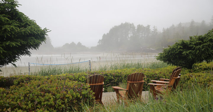 A foggy morning at Long Beach Lodge. 