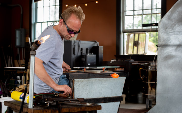 Glass blowing on Lopez Island