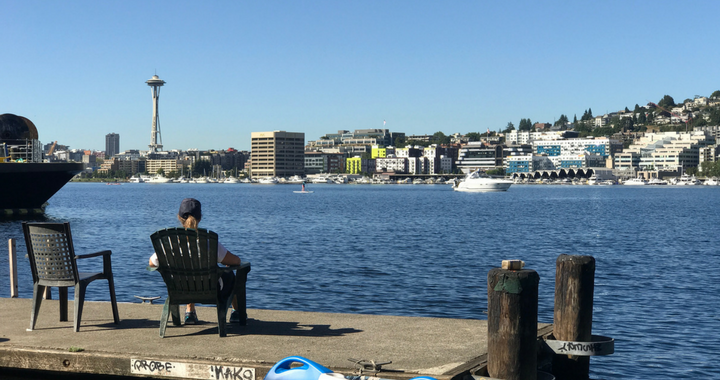 Soaking in Seattle from a Dock