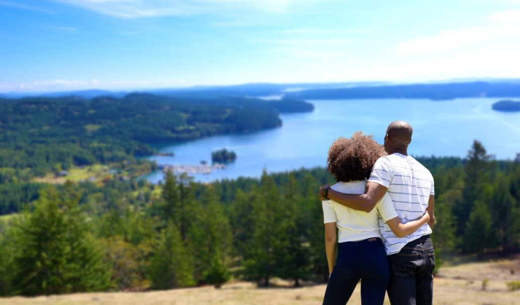 Young Couple Hiking on Orcas Island