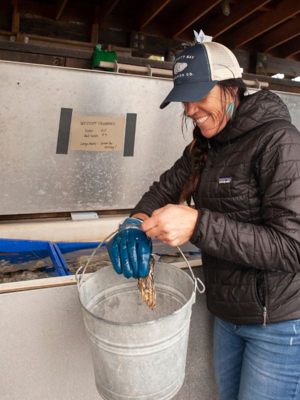 Getting Oysters at Westcott Bay Shellfish by Sara Satterlee