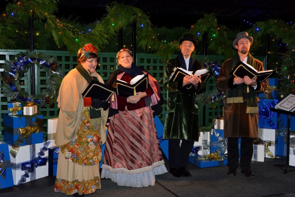 Carollers during the Magic of Christmas. Photo Provided by The Butchart Gardens