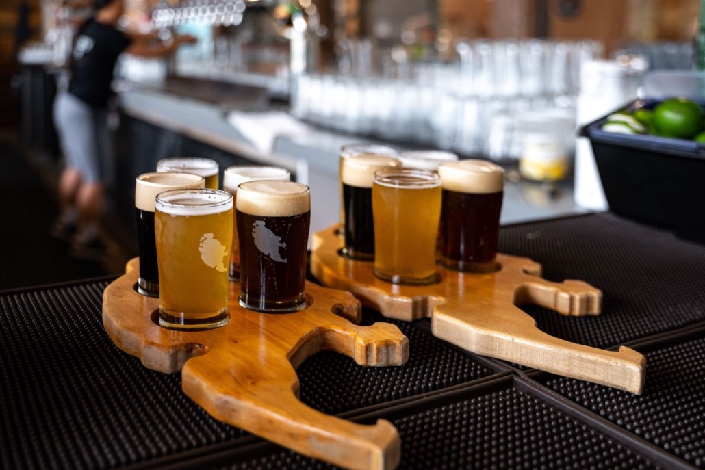 Beer flights at San Juan Island Brewing Co. Photo by Krestrel Bailey