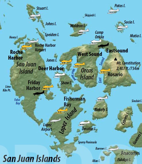 Kenmore Air San Juan Islands Route Map