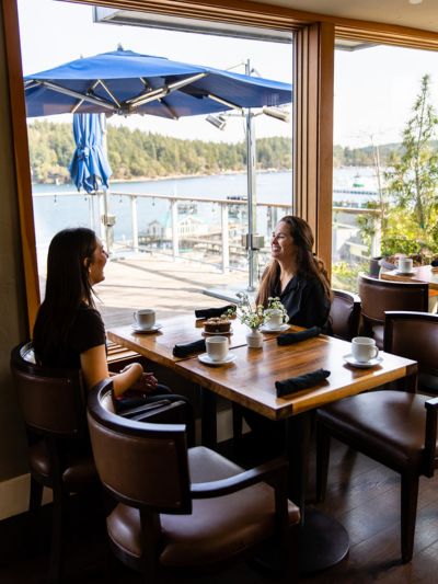 Enjoying breakfast at Friday Harbor House