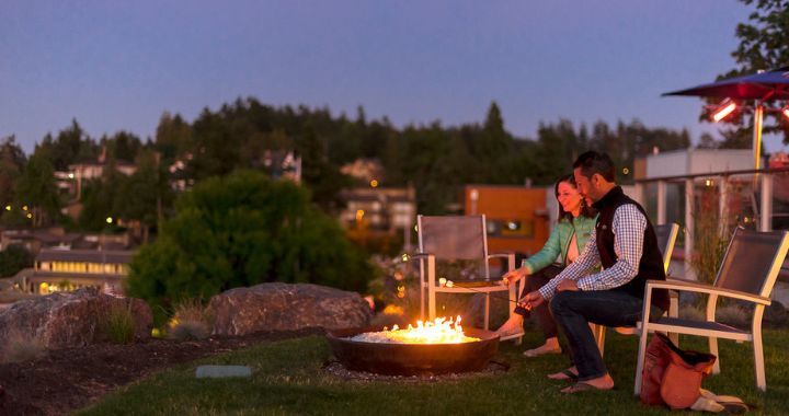 Fire pit at Friday Harbor House