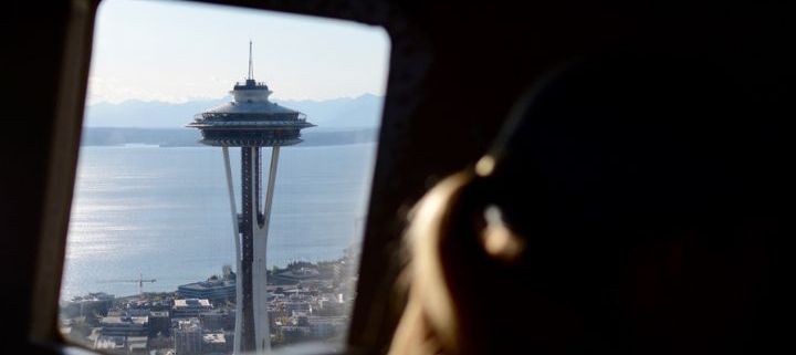 Space Needle Flyby on a Seattle Scenic Tour. Scott Meis