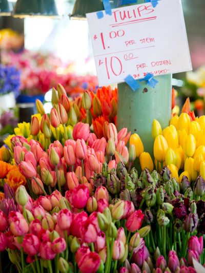 flowers at Pike Place Market